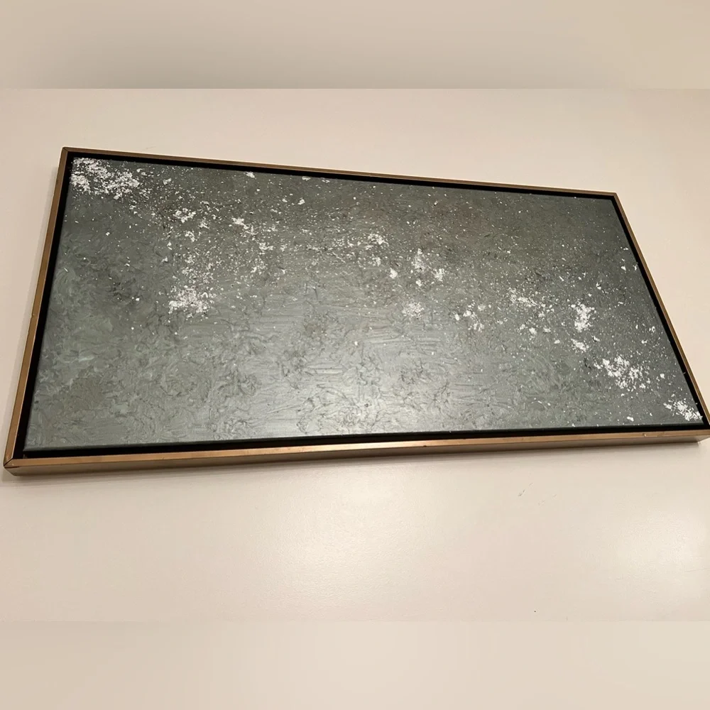 Abstract Gray and Gold Wall Art handmade canvas painting 45”
